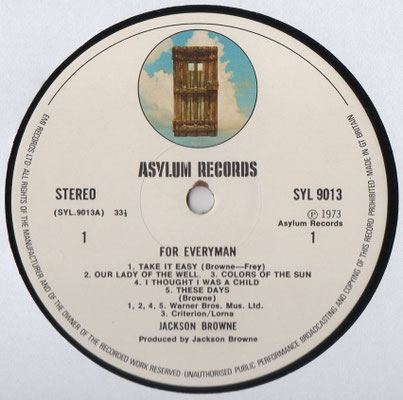 Asylum SYL 9013, England, 1973