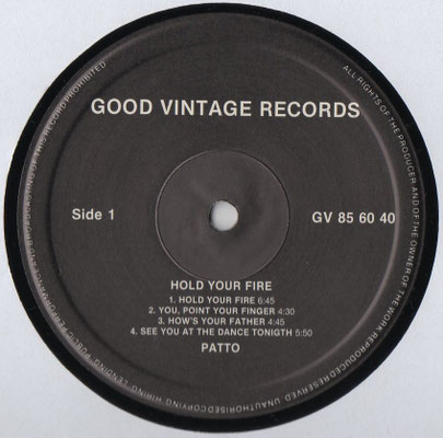 Good Vintage Records, GV 85 60 40, England, 1995