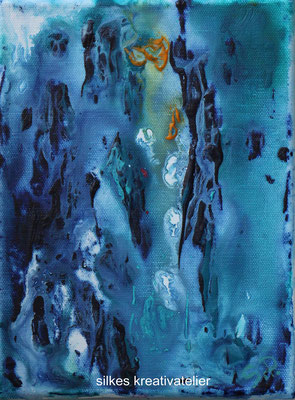 Abstrakt Unterwasserwelt 2 Acryl auf Leinwand 24x30cm