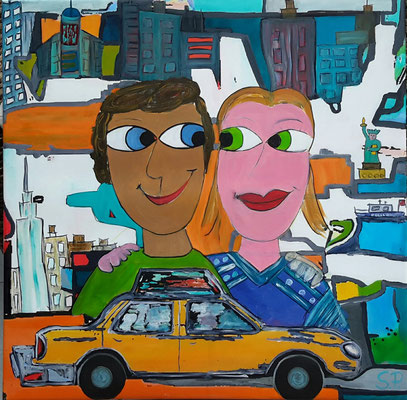 best friends in New York Acryl auf Leinwand 60x60cm