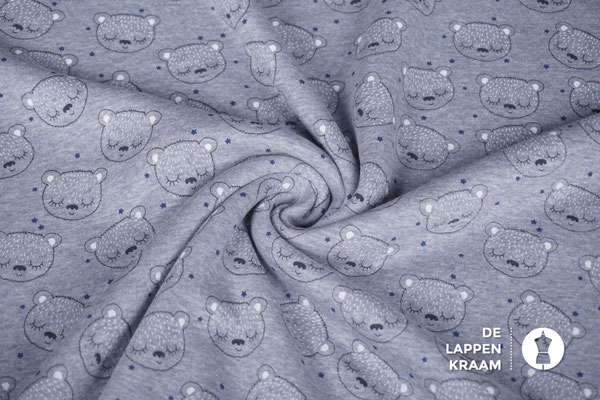 Alpenfleece Bär blau meliert