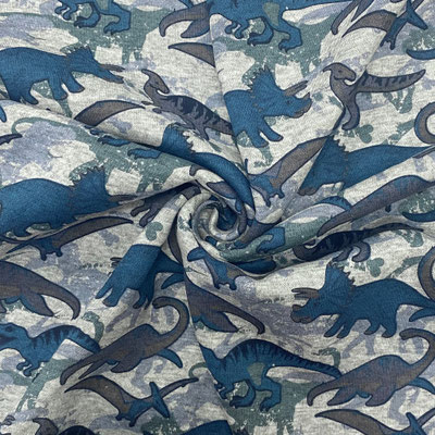 Alpenfleece Dinos auf hellgrau