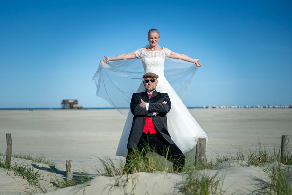 Hochzeitsfotos am Strand von St. Peter-Ording