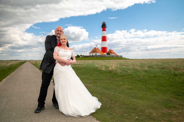Hochzeitsfotos am Westerhever Leuchtturm