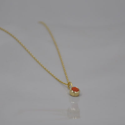 Kette mit Koralle aus 585/- Gelbgold