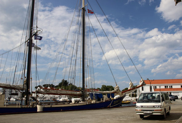 Einchecken in Tananger - unser Segelschiff Zephyr
