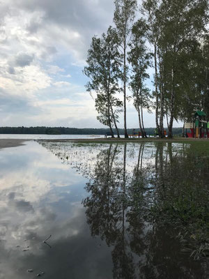 Hochwasser am Campingplatz