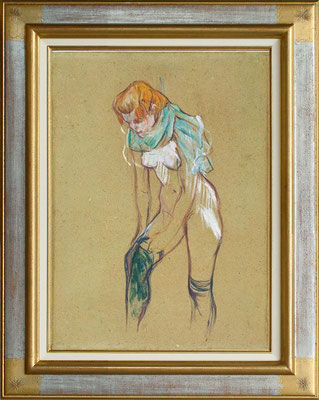 Toilouse Lautrec, femme enfilant son bas