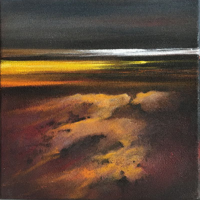 Abstrakte Landschaft 1 , Acryl-Sand-Technik auf Leinwand, 30 X 30 cm. 
