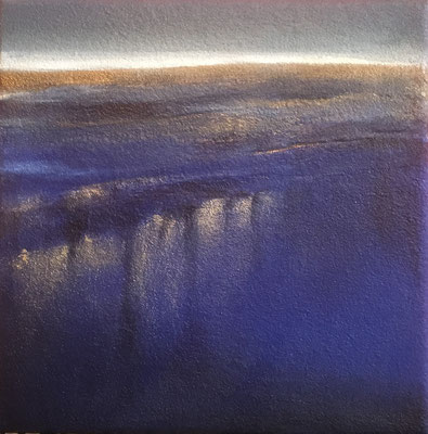 Abstrakte Landschaft 4, Acryl-Sand-Technik auf Leinwand, 30 X 30 cm. 