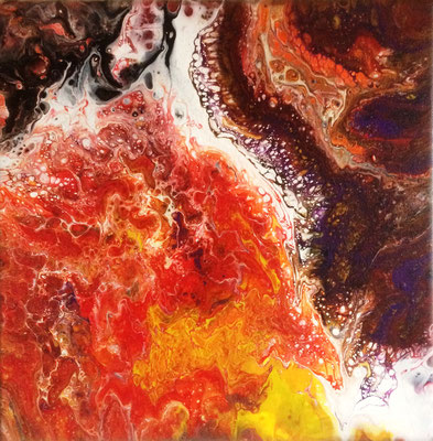 Abstraktes Bild 17, Acryl-Fluidtechnik auf Leinwand, 30 X 30 cm. 