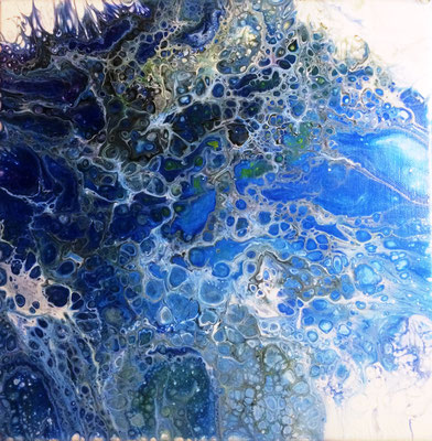 Abstraktes Bild 14, Acryl-Fluidtechnik auf Leinwand, 30 X 30 cm. 