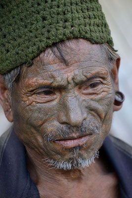 Naga man in Longwa - Nagaland