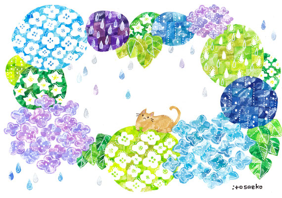 「あめいろのはな」B5/水彩絵具・ペン