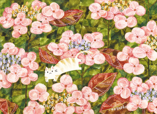 「わたしのみち」130×180mm/水彩絵具・ペン
