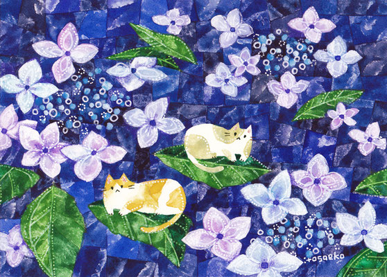 「まんなかみつけた」130×180mm/水彩絵具・ペン
