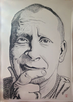 Jarek 2015 100x140 cm #stempelkunst#stempelbild#rubber stamp art#stamp art#stempelgrafik#stempelportrait#stempel