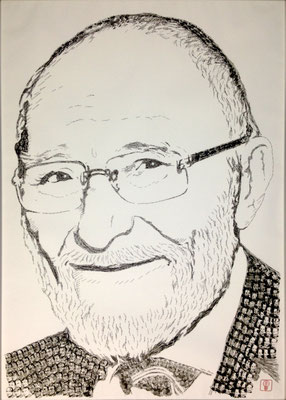 Wolf-Egon von Schilgen 2015 100x140 cm #stempelkunst#stempelbild#rubber stamp art#stamp art#stempelgrafik#stempelportrait#stempel