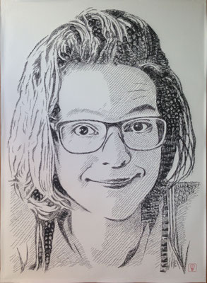 Magdalena 2015 100x140 cm #stempelkunst#stempelbild#rubber stamp art#stamp art#stempelgrafik#stempelportrait#stempel