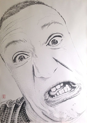 Why so serious? Pawel 100x140 cm #stempelkunst#stempelbild#rubber stamp art#stamp art#stempelgrafik#stempelportrait#stempel