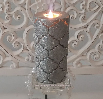 Kerzenständer mit Kerze (silber)