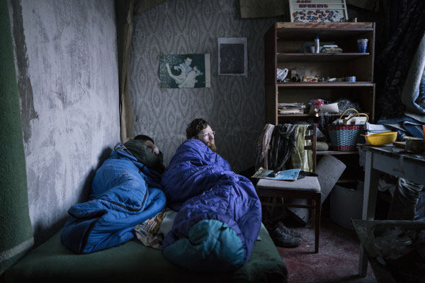 Sasha and Maxim waking up in their apartment in the ghost town of Pripyat.