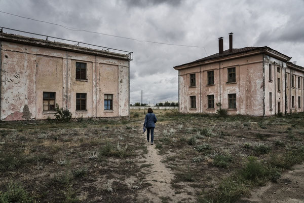 The abandoned nuclear laboratories of the Soviet period inside the Institute of Radiation Protection and Ecology in Kurchatov.  During the Soviet period the laboratories were used to study the consequences of the nuclear weapons tests. 