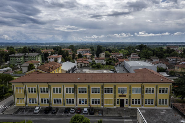 Spilimbergo (Pordenone, Italy.) The Friuli School of Mosaic complex includes the school and two buildings used as a museum.