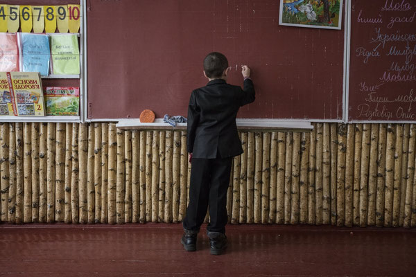 Igor during a lesson at Radinka's school