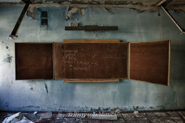 written by tourist on the board of the school number 1 in Pripyat