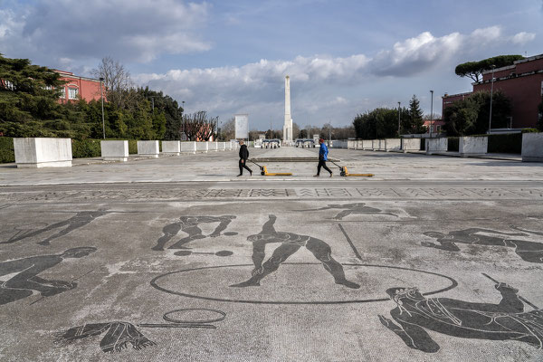 Mosaics made by the Friuli School of Mosaic in the swimming pool of the Foro Italico in Rome in the 30s.