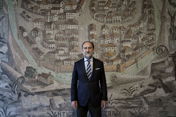 Stefano Lovison, the Dean of the Friuli School of Mosaic in Spilimbergo (Pordenone, Italy).