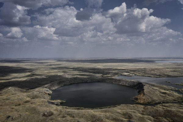 The atomic lake created by an underground explosion inside the Semipalatinsk shooting range. Lake Chagan or Lake Balapan, is a lake in Kazakhstan created by the Chagan nuclear test on January 15, 1965.