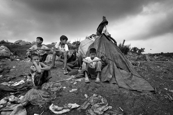 Tokai resting after work, Demra Matoel dump, Dhaka