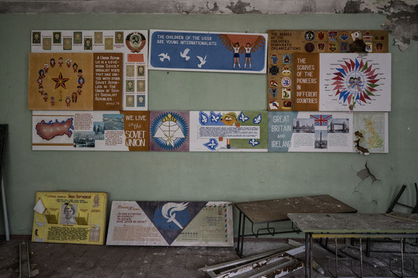 An abandoned school in Chernobyl-2, inside the Chernobyl Exclusion Zone