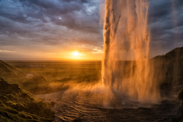 Iceland. the celebrated Seljalandsfoss waterfall. Also known as the “Liquid Waterfall”.