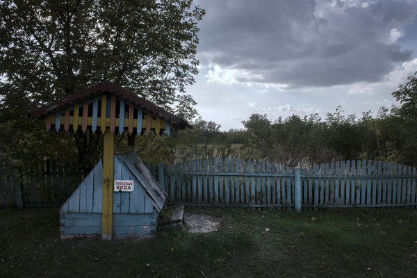 Water well in the village of Dubovy Log. In the village, the inhabitants use wells to get water, but the aquifers below are all contaminated by radioactivity.