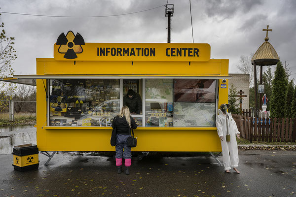 Atomic souvenir shop at the check point of 30 km exclusion zone