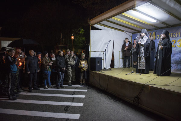 Celebrations on the anniversary of the Chernobyl accident, on April 26, in the main square of the city of Chernobyl.