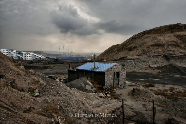 inside an open pit coal mine