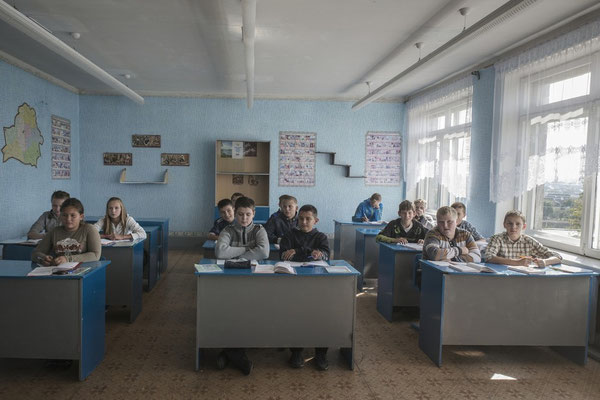 Nadia in her class at Dobrush school