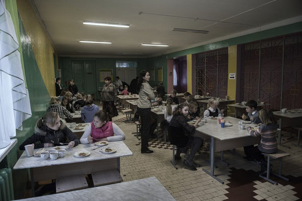 Nadia in the Dobrush school canteen.