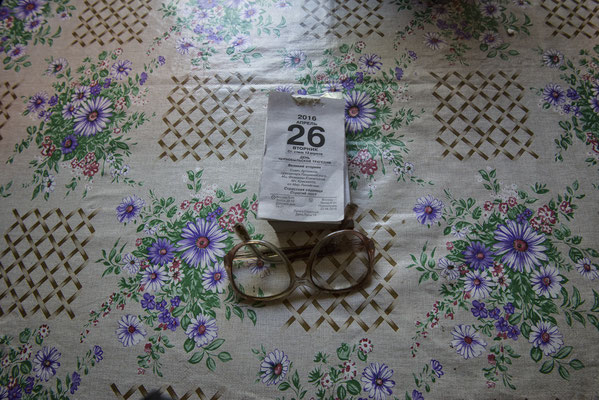 Calendar, April 26, 2016, 30th anniversary of the Chernobyl accident, home of Maria Shovkuta, Opachici, Chernobyl Exclusion Zone