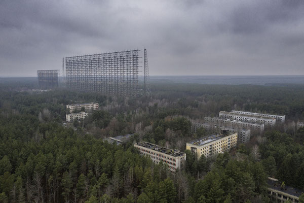 The abandoned military city of Chernobyl-2, inside the Chernobyl exclusion zone, submerged by nature.