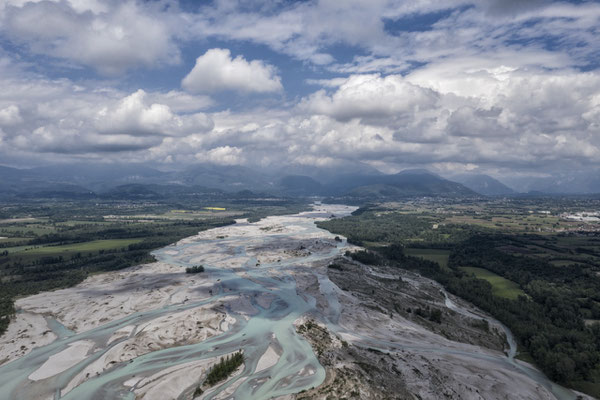 Italy. The Tagliamento River where today stones are still selected and gathered for producing the mosaics. 