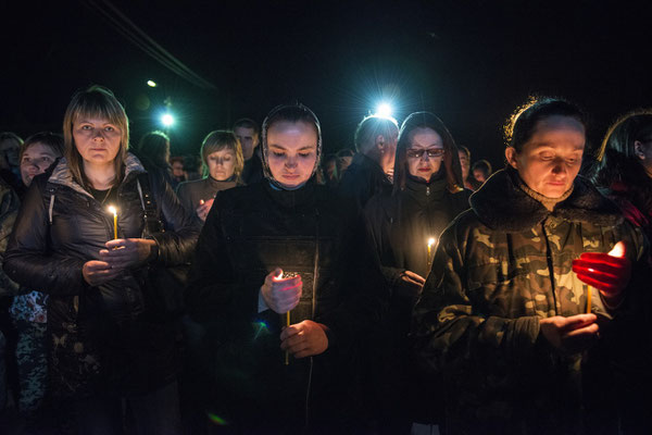 Celebrations on the anniversary of the Chernobyl accident, on April 26, in the main square of the city of Chernobyl.