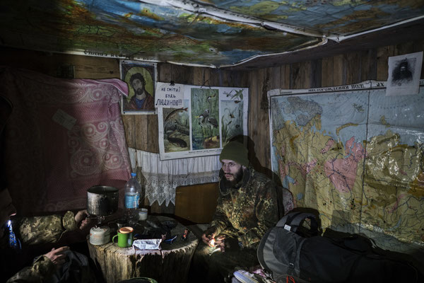 Jimmy in the house of the foresters on their way to Pripyat. Stalkers often use these cabins, used by foresters during the day and empty at night. Here stalkers rest, sleep and leave very early, before foresters come on duty. 
