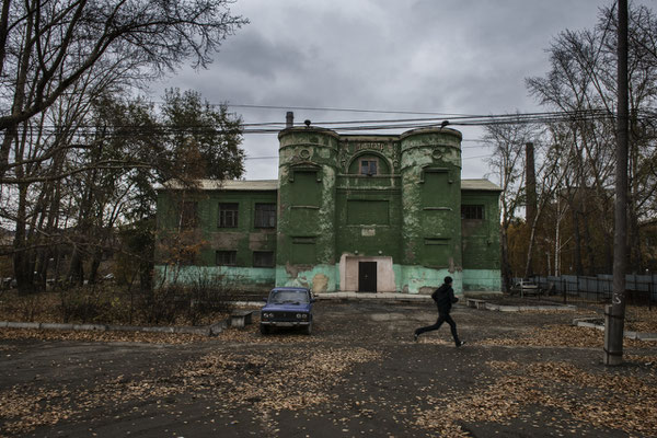 Abandoned Cinema, Karabash. The neighborhood that was downwind of the plant was evacuated a few years ago. now lies abandoned and in total decay.