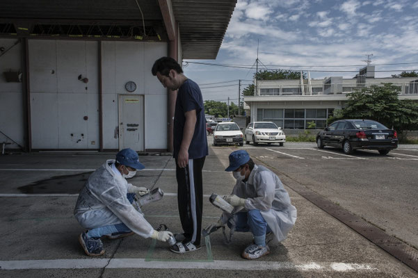 Once returned from the exclusion zone, residents are checked for contamination, Sousou Health Center, Minamisoma