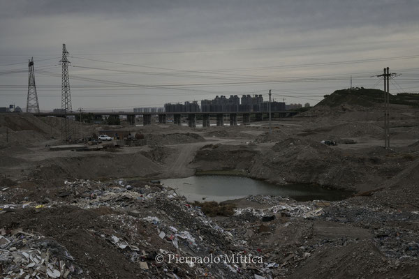 New buildings under construction in the outskirts of Wuhai City